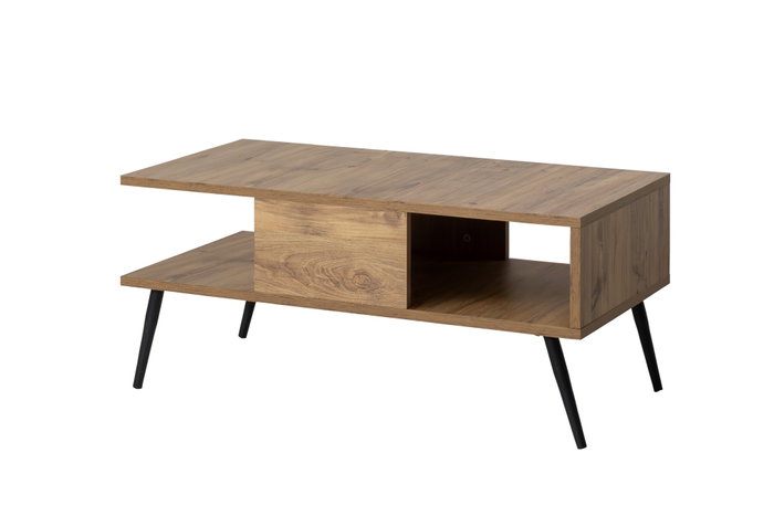 Hanah Home Mesa de Centro Bukle Pino Atlántico y Negro